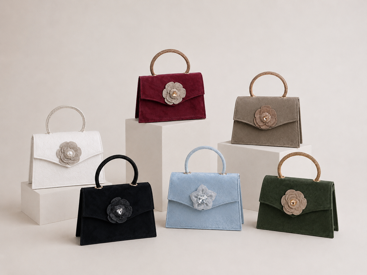 Velvet floral bag