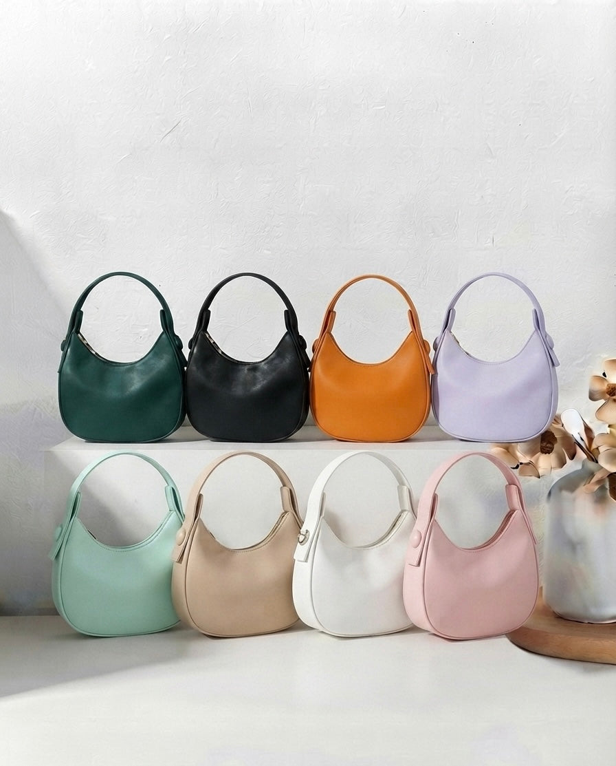 Curved Crescent Hobo Shoulder Bag